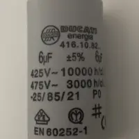 Motor Run Capacitor 6uF Microfarad White Wires 240v-475v pf Unipolare