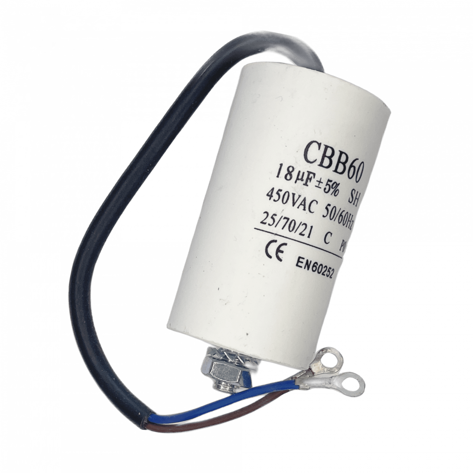 18uF Motor Run Capacitor Twin Lead 240v450v CBB60