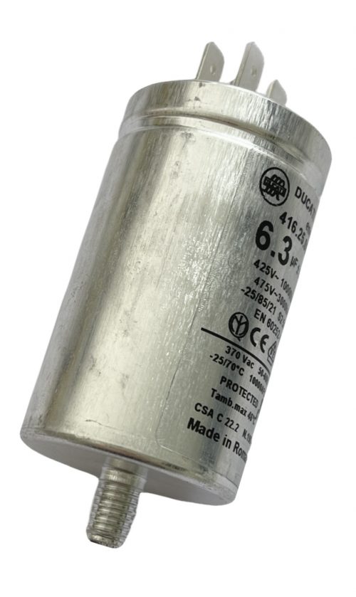 motor run capacitor ducati 6.3uf tag spade metal case quick connector