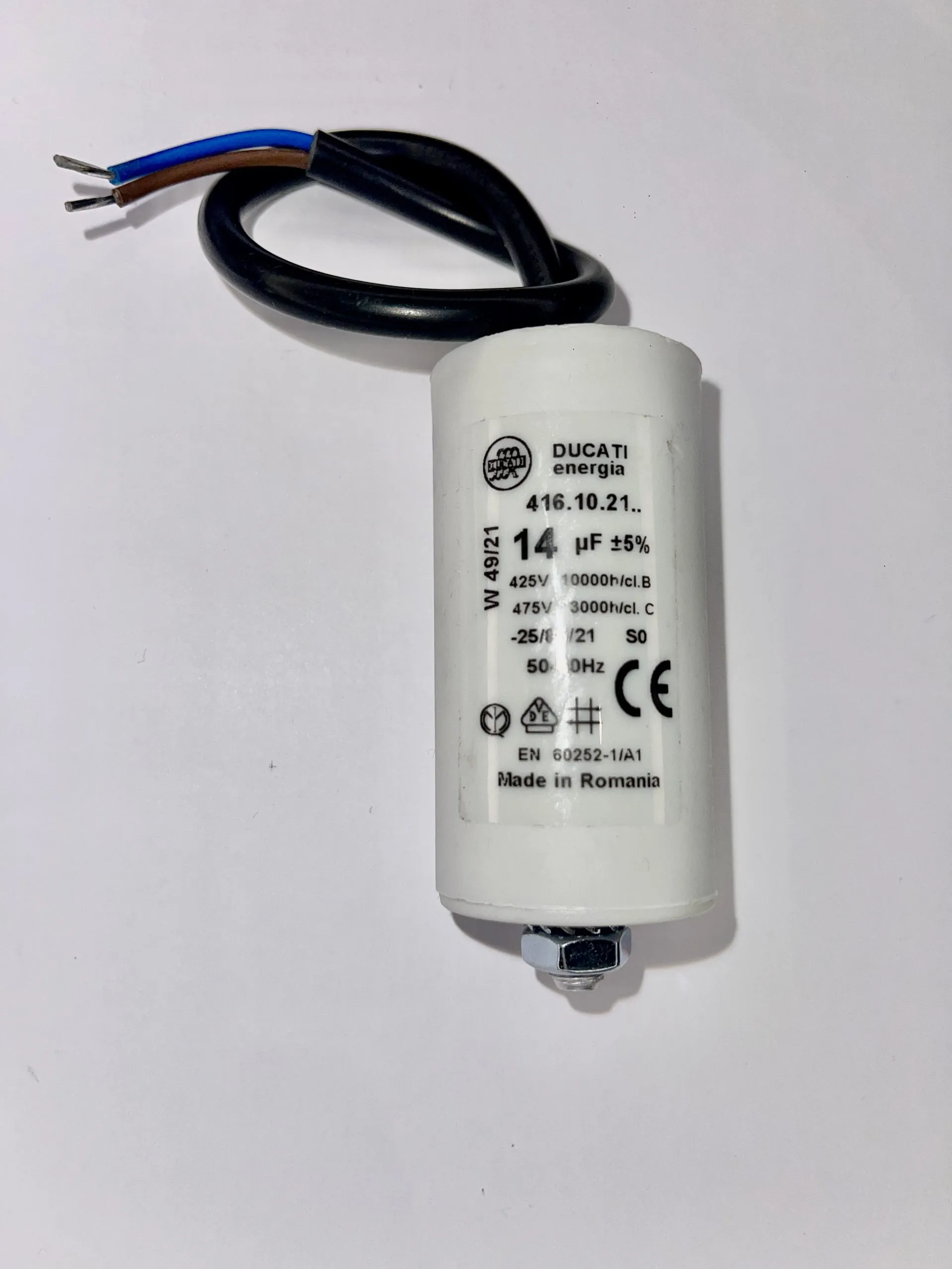 Ducati Motor Run Capacitors 14uF AC Twin Cable-2